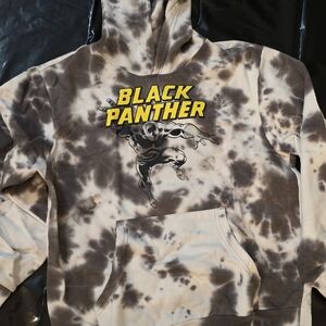 Marvel Black Panther Tie-Dye Hoodie - Black and White